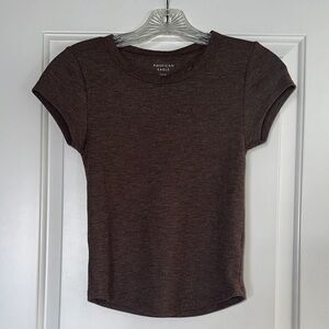American Eagle Outfitters Dark Brown Short Sleeve Tee